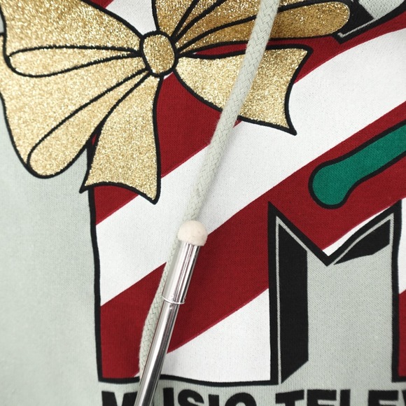 NEW MTV Christmas Sweater Womens Small Present Soft Pullover Hoodie HOoded - Picture 12 of 12